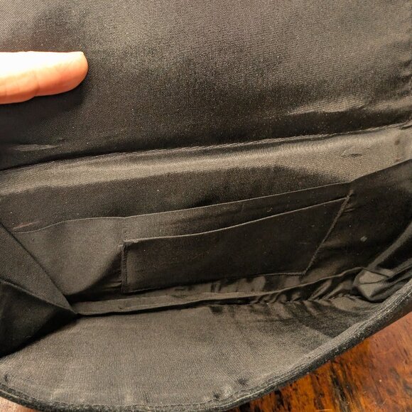 RARE Vintage Black Velvet Peacock Evening Clutch | Zardozi Hand Embroidery - Picture 4 of 7